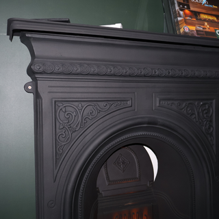 Ex-Display Greenock 36" Black Cast Iron Combination Electric Fireplace Package