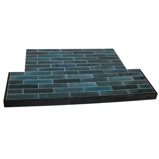 Lume Blue Tiled T-Shaped Hearth - Capital Fireplaces