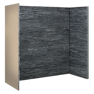 Charcoal grey slate waterfall effect fireplace chamber liner set