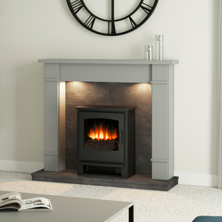 Cheshire 48" Flat-To-Wall Electric Stove Timber Inglenook - Flare