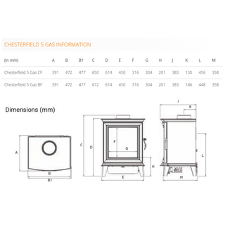 Chesterfield 5 4kW Gas Stove - Gazco