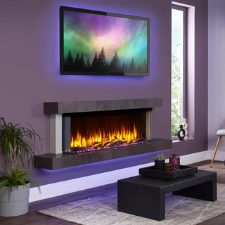 iRange Slimline 3-Sided Media Wall Electric Fire (92, 110, 150, 200) - Charlton & Jenrick