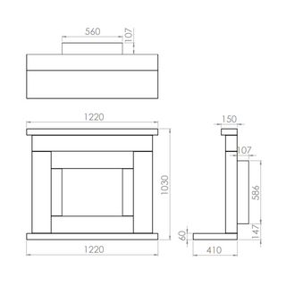 Beckford i560e Slimline Electric Limestone Suite - Charlton & Jenrick