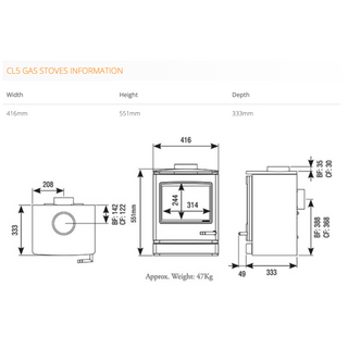 Gazco Yeoman CL5 Free-Standing Log Effect Gas Stove