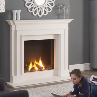 Clarence 59" Aegean Limestone Mantel
