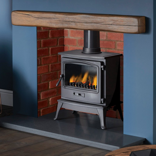 Classic Dark Oak Non-Combustible Geocast Fireplace Mantel Beam 36" 42" 48" 54"