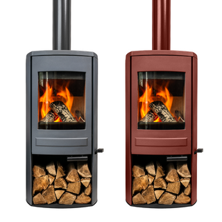 Brocksford CS5 5kW Solid Fuel Woodburning Cylindrical Freestanding Stove - Clock