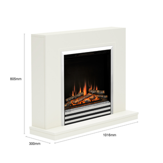 Colby 38" Flat-To-Wall Electric Fire and Fireplace Suite - Flare