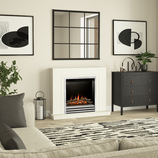 Colby 38" Flat-To-Wall Electric Fire and Fireplace Suite - Flare