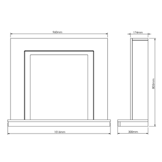Colby 38" Flat-To-Wall Electric Fire and Fireplace Suite - Flare