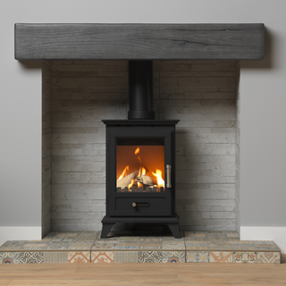 Contemporary Grey Oak Non-Combustible Geocast Fireplace Mantel Beam 48"
