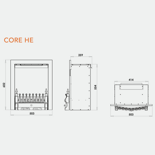 Paragon Core HE Mixed Log Effect Glass Fronted Gas Fire - Charlton & Jenrick