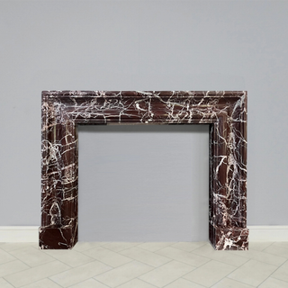 Deluxe Bolection 58" Rosso Levanto Marble Fireplace Mantel - FDC