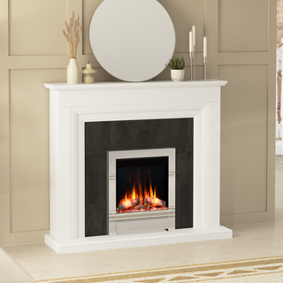 Diamond 52" Alpine Luxury Timber Flat-To-Wall IQFX Fire and Fireplace Suite