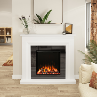 Diamond 52" Cypress Luxury Timber Flat-To-Wall IQFX Fire and Fireplace Suite