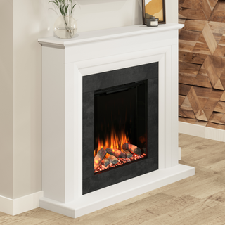 Diamond 52" Cypress Luxury Timber Flat-To-Wall IQFX Fire and Fireplace Suite