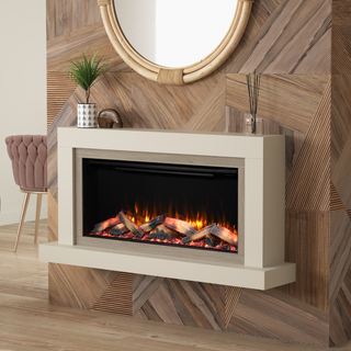 Diamond 57" Holly Luxury Timber Wall Mounted IQFX Fire and Fireplace Suite