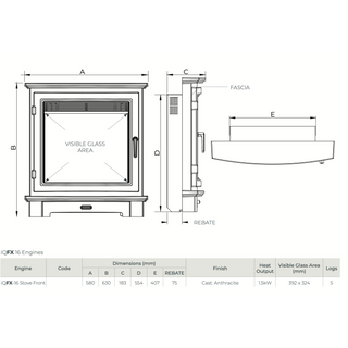 Diamond IQFX-16 Intelligent eFires Inset 16" Electric Hearth Mounted Fire