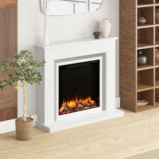 52" Alder Luxury Micromarble Flat-To-Wall IQFX Fire and Fireplace Suite - Diamond