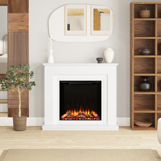 52" Alder Luxury Micromarble Flat-To-Wall IQFX Fire and Fireplace Suite - Diamond