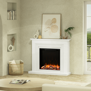 54" Calla Luxury Micromarble Flat-To-Wall IQFX Fire and Fireplace Suite - Diamond