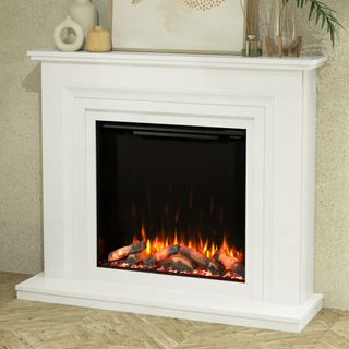 54" Calla Luxury Micromarble Flat-To-Wall IQFX Fire and Fireplace Suite - Diamond