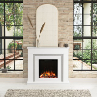 52" Cedar Luxury Micromarble Flat-To-Wall IQFX Fire and Fireplace Suite - Diamond