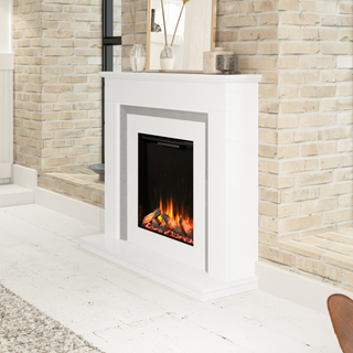 52" Cedar Luxury Micromarble Flat-To-Wall IQFX Fire and Fireplace Suite - Diamond