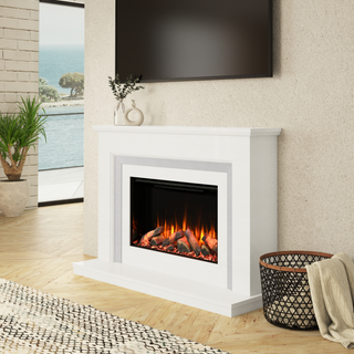 52" Orchid Luxury Micromarble Flat-To-Wall IQFX Fire and Fireplace Suite - Diamond