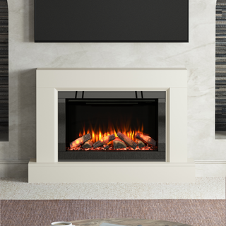 Diamond 52" Juniper Luxury Timber Flat-To-Wall IQFX Fire and Fireplace Suite