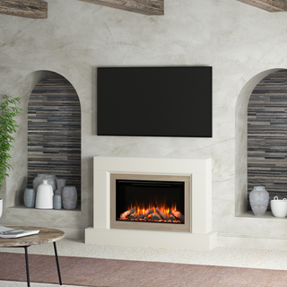 Diamond 52" Juniper Luxury Timber Flat-To-Wall IQFX Fire and Fireplace Suite