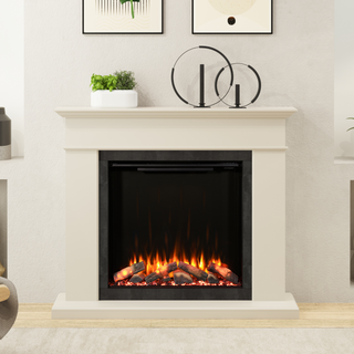 Diamond 52" Rowan Luxury Timber Flat-To-Wall IQFX Fire and Fireplace Suite