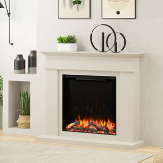 Diamond 52" Rowan Luxury Timber Flat-To-Wall IQFX Fire and Fireplace Suite