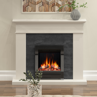 Diamond 52" Walnut Luxury Timber Flat-To-Wall IQFX Fire and Fireplace Suite