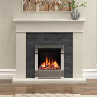 Diamond 52" Walnut Luxury Timber Flat-To-Wall IQFX Fire and Fireplace Suite