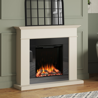 Diamond 52" Willow Luxury Timber Flat-To-Wall IQFX Fire and Fireplace Suite