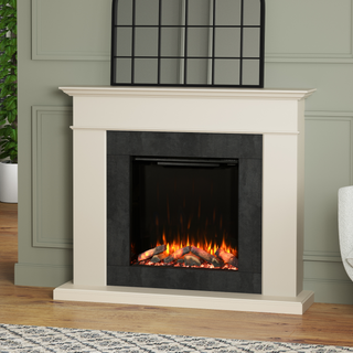 Diamond 52" Willow Luxury Timber Flat-To-Wall IQFX Fire and Fireplace Suite
