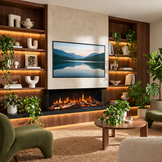 Visage 74 Opti-V Built-In Media Wall Electric Fire - Dimplex