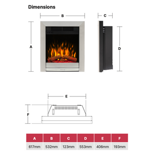Luna Optiflame 16" Electric Hearth Inset Fire - Dimplex