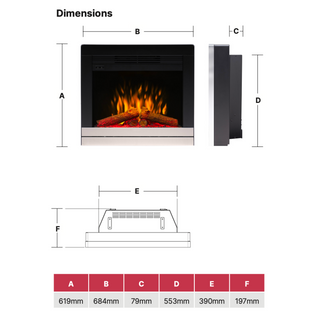 Scala Optiflame 22" Electric Hearth Inset Fire - Dimplex