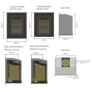 R4 5kW Solid Fuel Cassette Inset Stove Wood Burner - Di Lusso