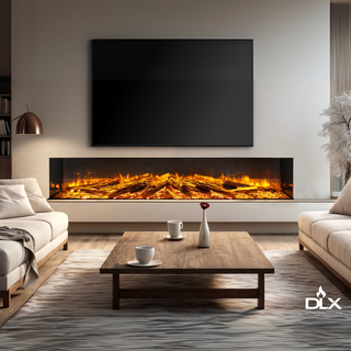 Celsi DLX 3-Sided Media Wall Electric Fire