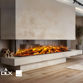 Celsi DLX 3-Sided Media Wall Electric Fire