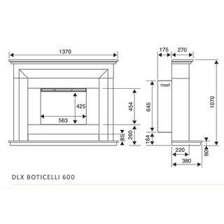 Celsi DLX Boticelli 600 Complete Limestone Fire and Fireplace Suite