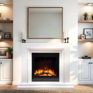 DLX Navarro 600 Flat-To-Wall Electric Fire and Fireplace Suite - Celsi