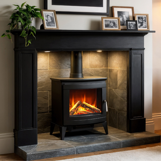 Rochester DLX Electric Stove with Premium Oak Logs - Celsi