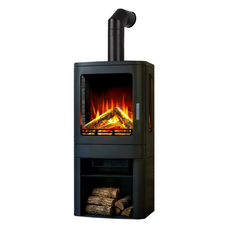 Spectre DLX LS Three-Sided Electric Stove with Log Store - Celsi