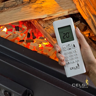 Spectre DLX LS Three-Sided Electric Stove with Log Store - Celsi