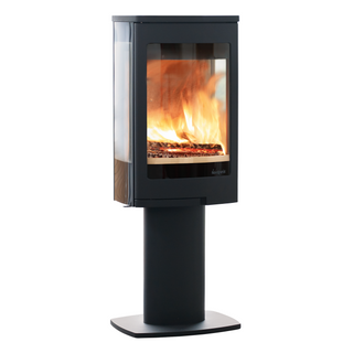 Duo 1 5kW Glass Sided Wood Burning Stove on Pedestal - Nordpeis