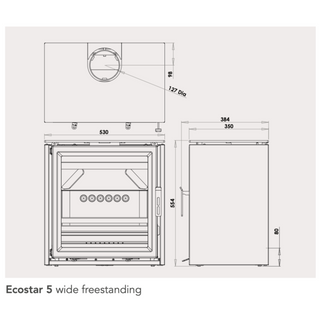 Fireline Ecostar 5 Wide 5kW Freestanding Stove